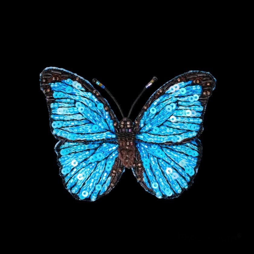 Trovelore Blue Morpho Butterfly Embellished Pin Diving Cat Studio Gallery