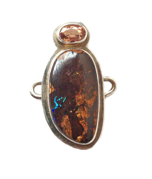 Tabra Boulder Opal and Faceted Citrine Charm